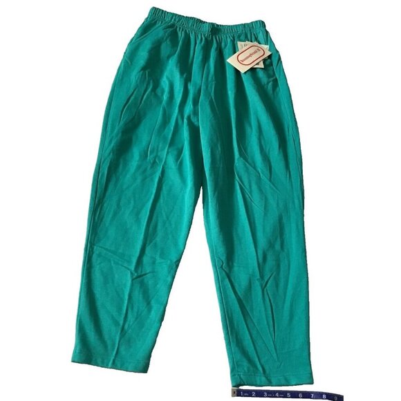 Young Stuff II Womens Teal Elastic Waist Pants Size M 100% Cotton Made In USA - Picture 2 of 12